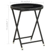 Hagebistrosett 3 deler polyrotting og herdet glass svart