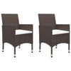 Hagebistrosett 3 deler polyrotting og herdet glass brun
