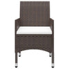 Hagebistrosett 3 deler polyrotting og herdet glass brun