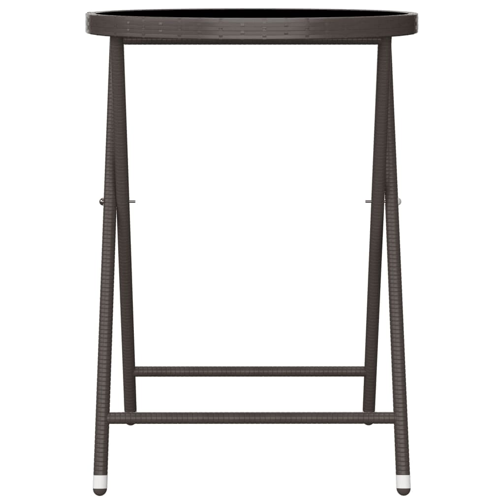 Hagebistrosett 3 deler polyrotting og herdet glass brun