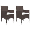 Hagebistrosett 3 deler polyrotting og herdet glass brun