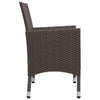 Hagebistrosett 3 deler polyrotting og herdet glass brun