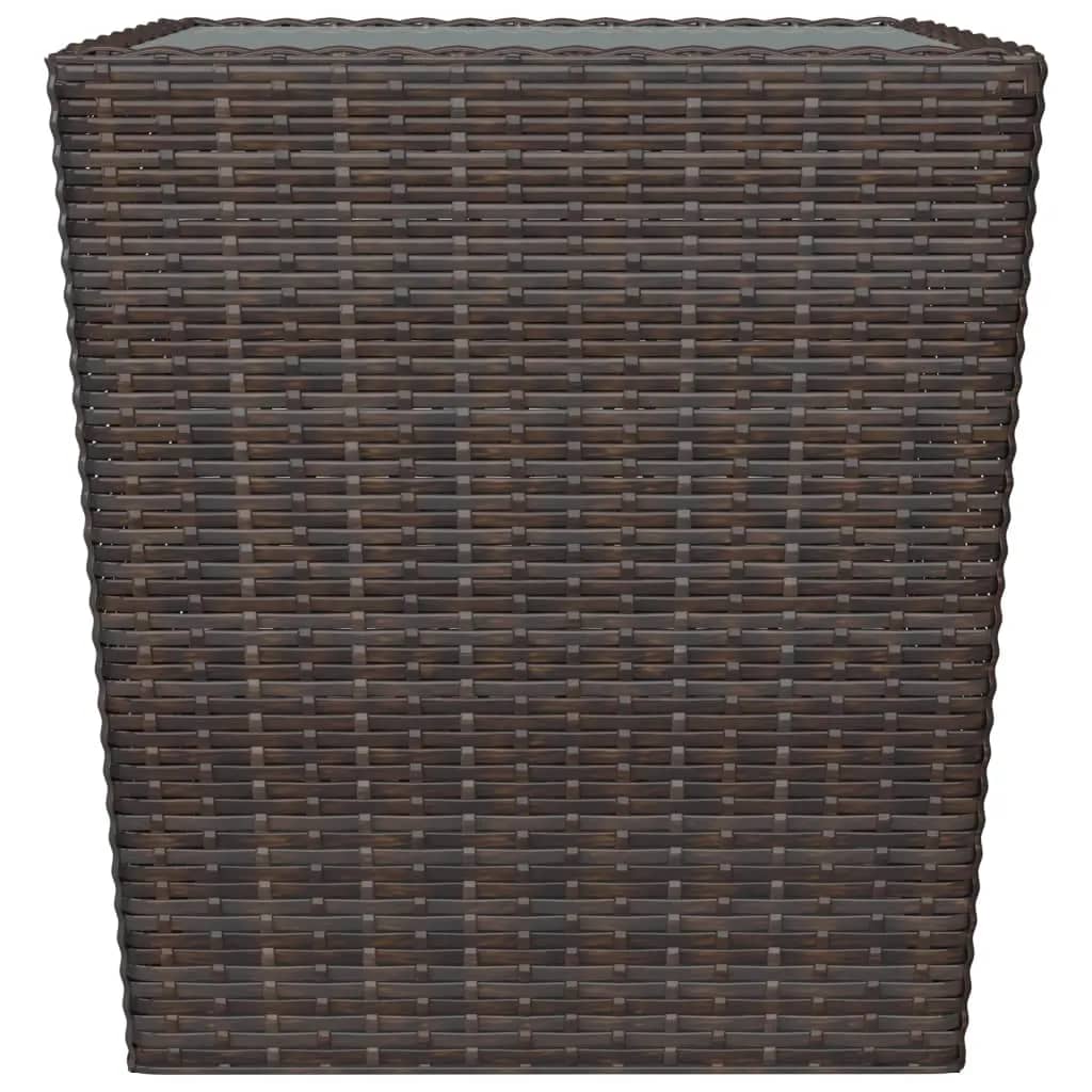 Hagebistrosett 3 deler polyrotting og herdet glass brun