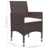 Hagebistrosett 3 deler polyrotting og herdet glass brun
