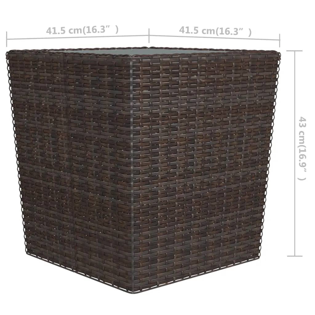 Hagebistrosett 3 deler polyrotting og herdet glass brun
