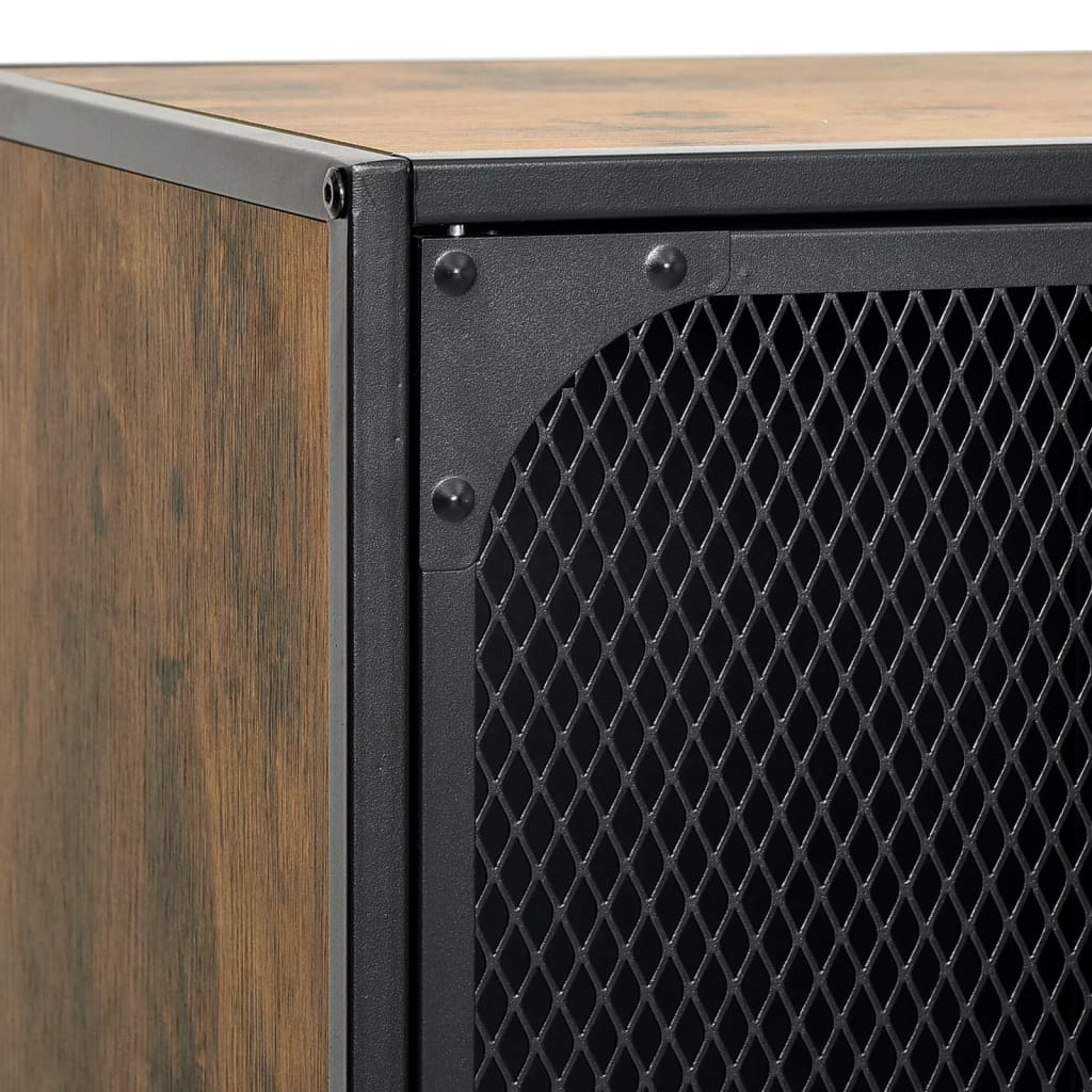 Oppbevaringsskap 2 stk rustikk brun 72x36x82 cm metall og MDF