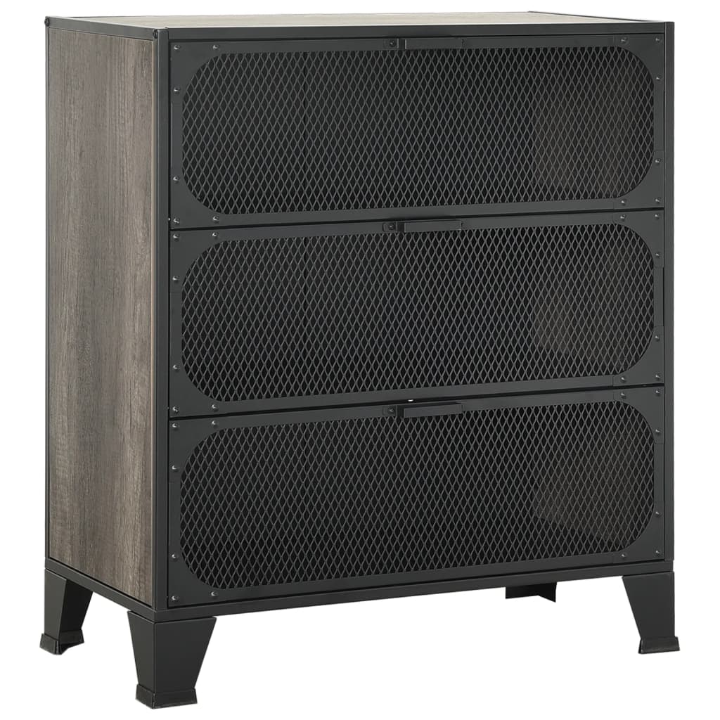 Oppbevaringsskap 2 stk grå 72x36x82 cm metall og MDF