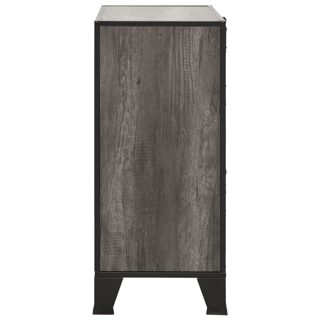 Oppbevaringsskap 2 stk grå 72x36x82 cm metall og MDF