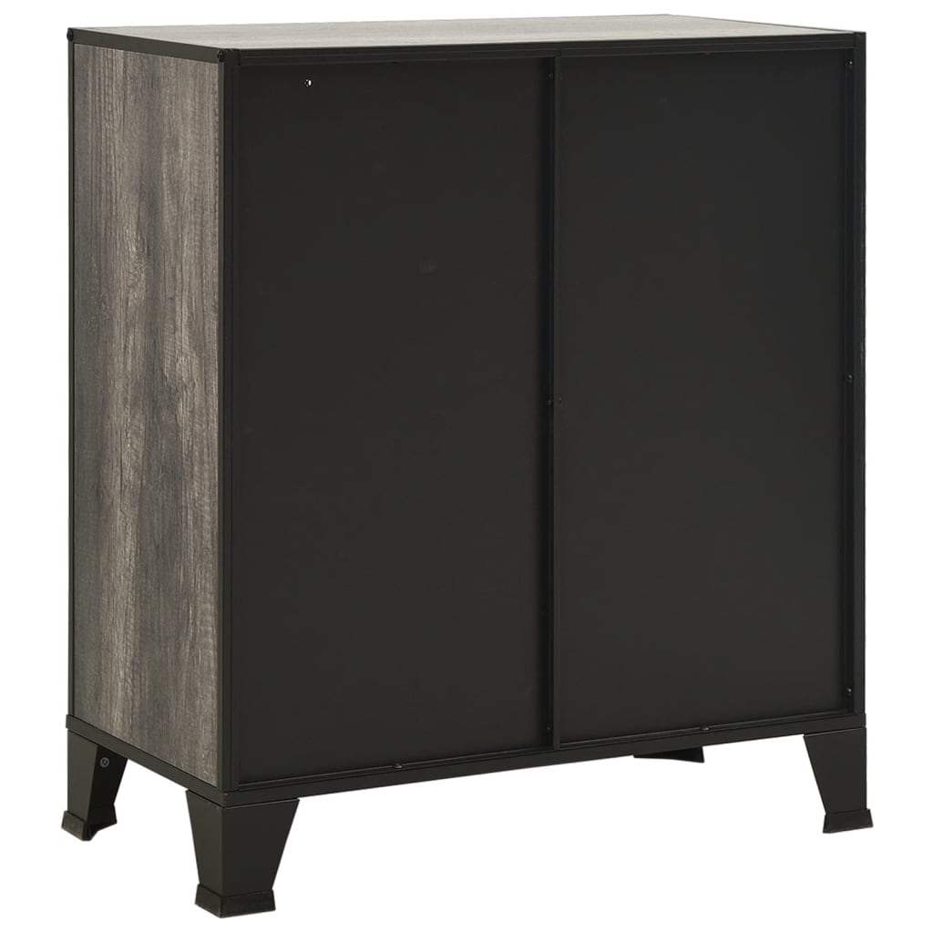 Oppbevaringsskap 2 stk grå 72x36x82 cm metall og MDF