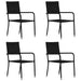 Hagespisestoler 4 stk stablebar svart polyrotting