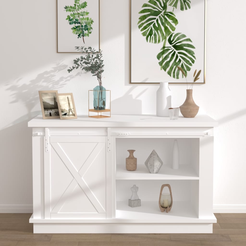 Mini skyvedørsett karbonstål hvit 152 cm