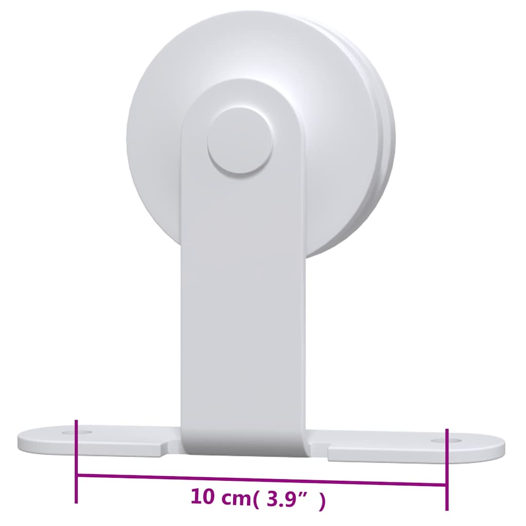 Utstyrssett for skyvedør 183 cm stål hvit