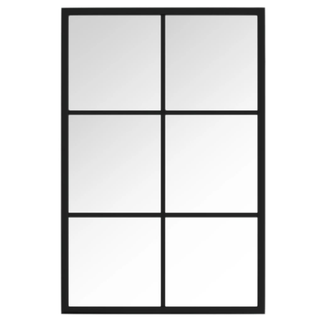 Veggspeil svart 60x40 cm metall vidaXL
