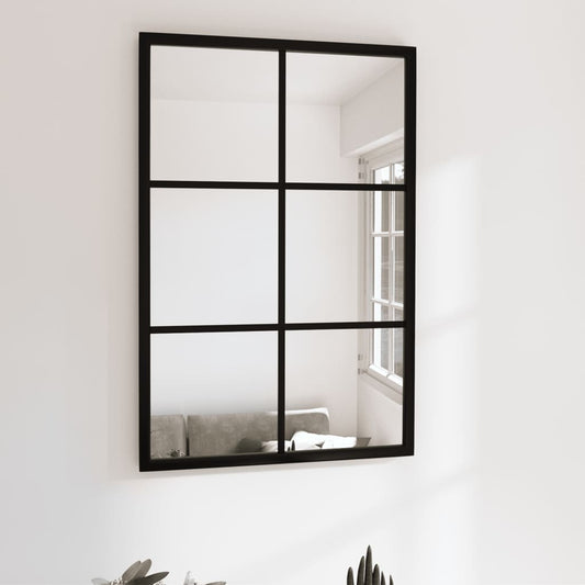 Veggspeil svart 60x40 cm metall vidaXL