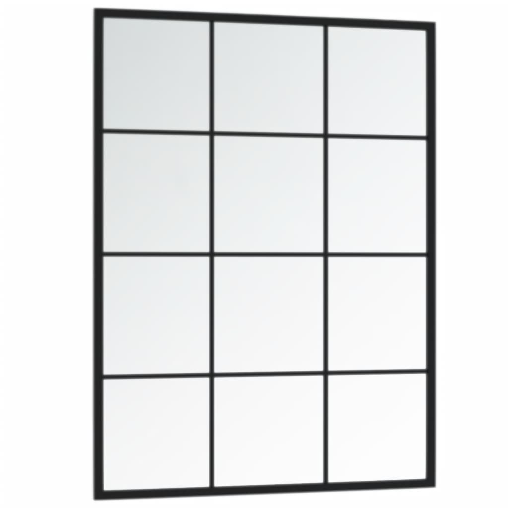 Veggspeil svart 80x60 cm metall
