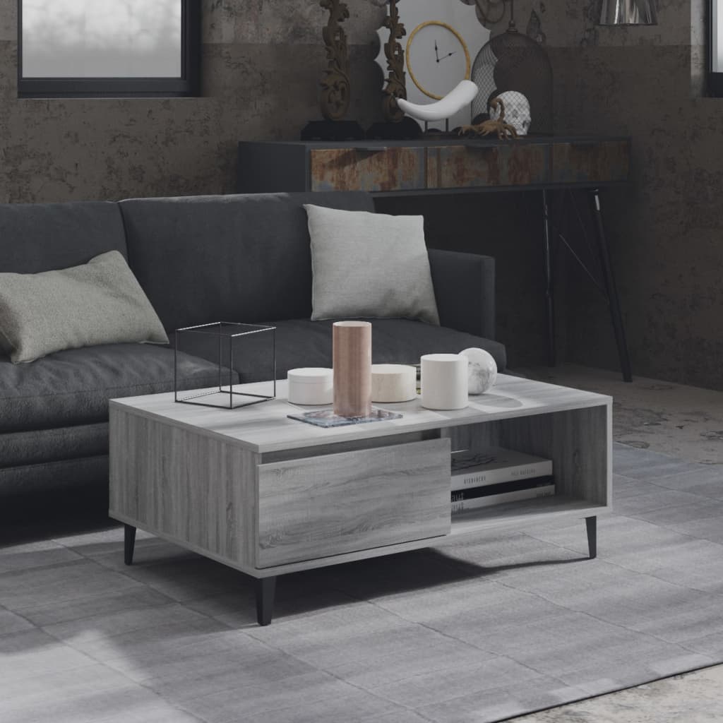 Salongbord grå sonoma 90x60x35 cm konstruert tre