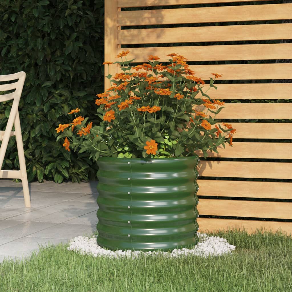 Plantekasse galvanisert stål 40x40x36 cm grønn