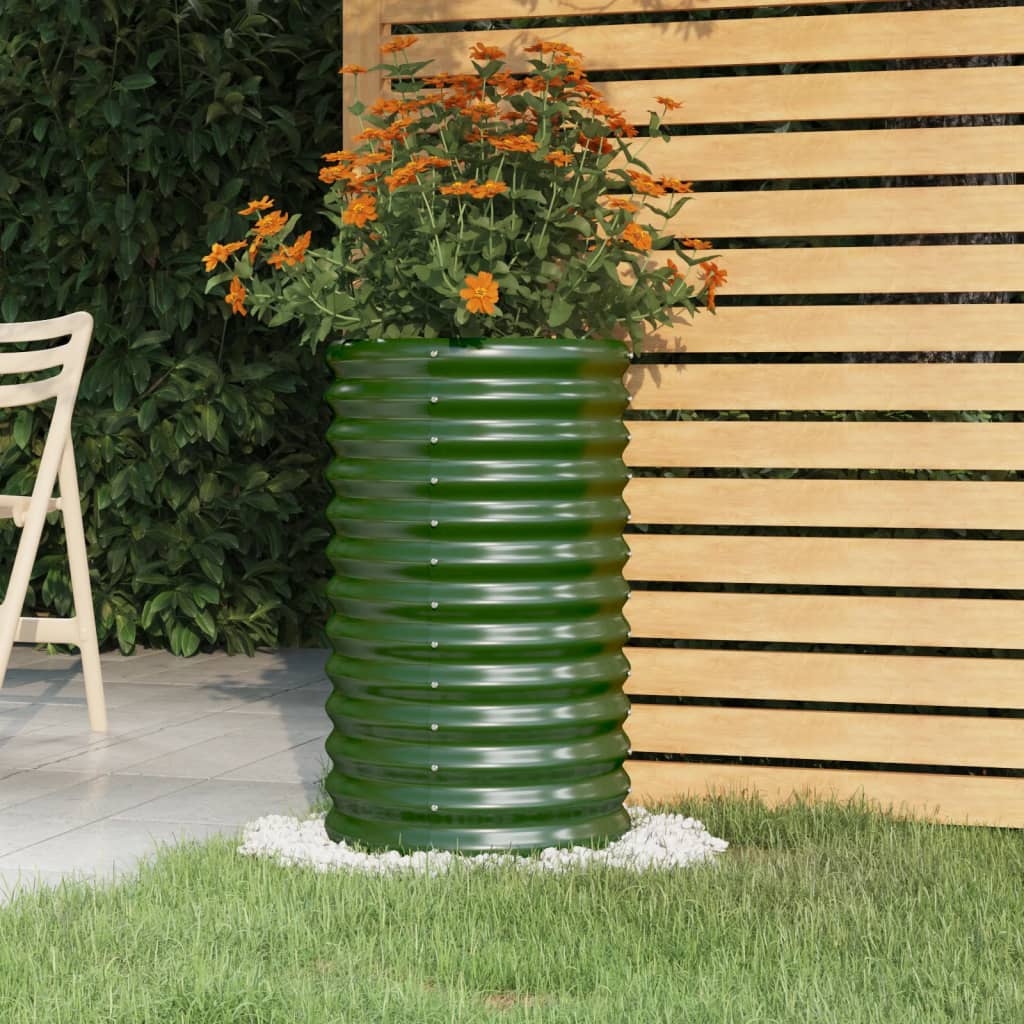 Plantekasse galvanisert stål 40x40x68 cm grønn