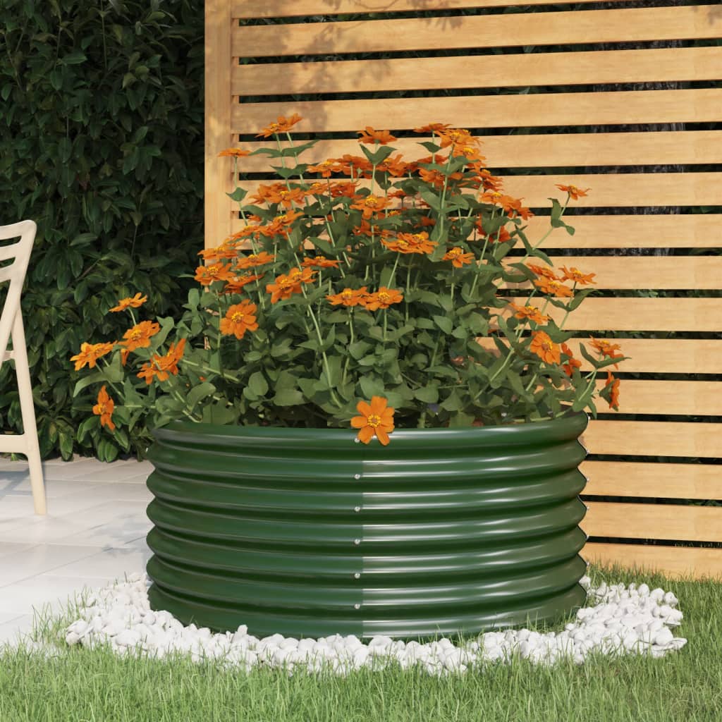 Plantekasse galvanisert stål 80x80x36 cm grønn
