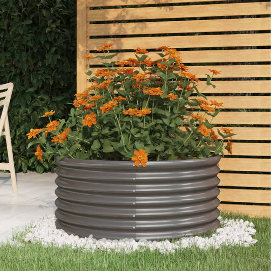 Plantekasse galvanisert stål 80x80x36 cm grå