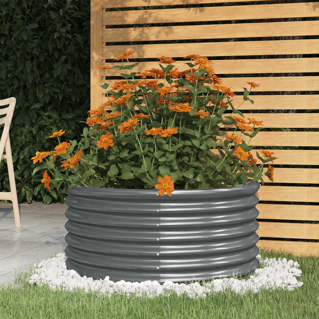 Plantekasse galvanisert stål 80x80x36 cm antrasitt
