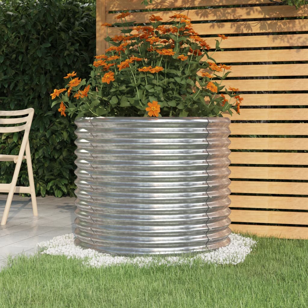 Plantekasse galvanisert stål 80x80x68 cm sølv