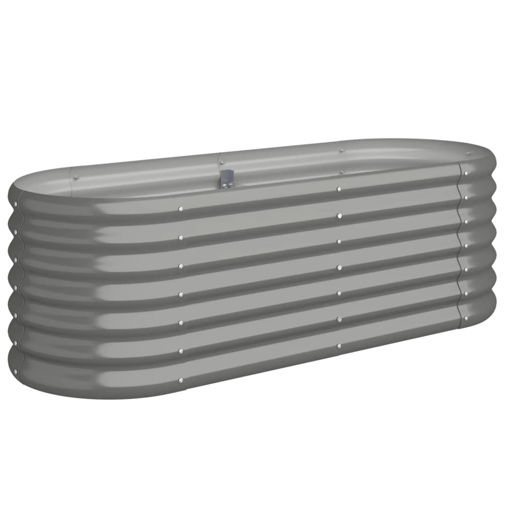 Høybed galvanisert stål 114x40x36 cm grå