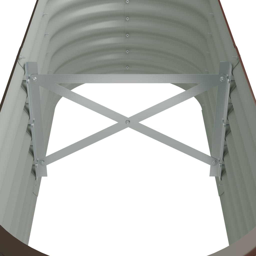 Høybed galvanisert stål 114x40x36 cm brun