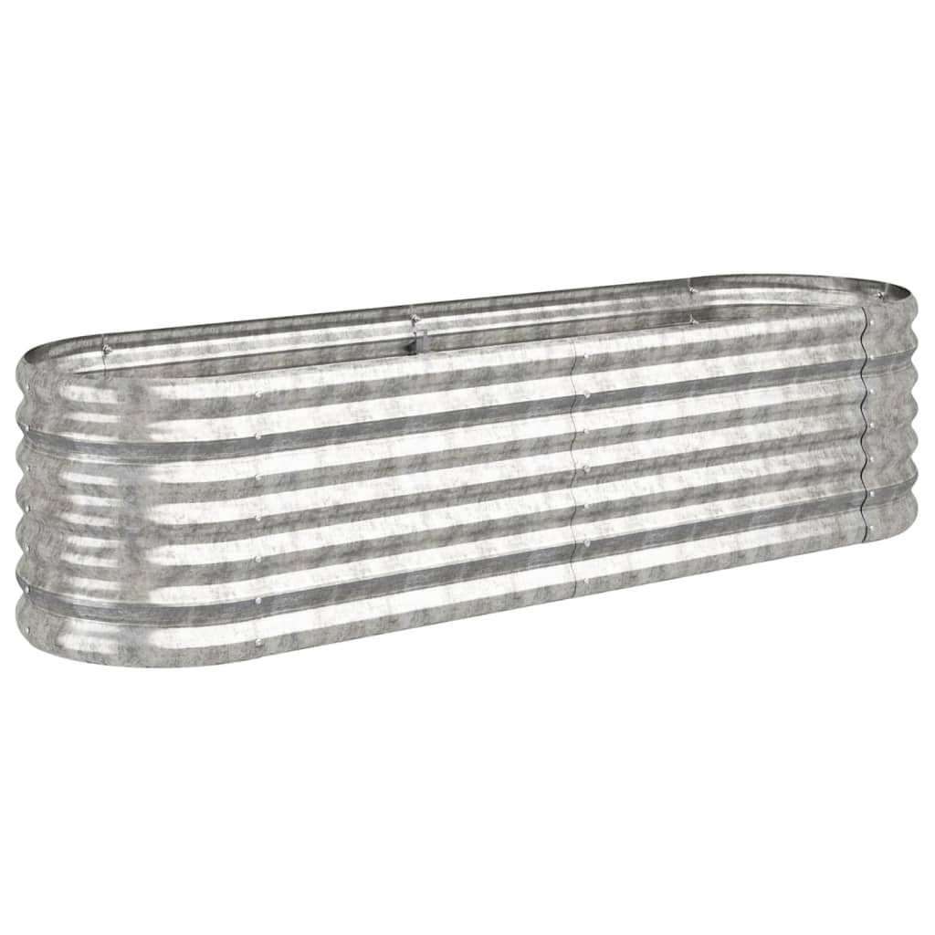 Høybed galvanisert stål 152x40x36 cm sølv