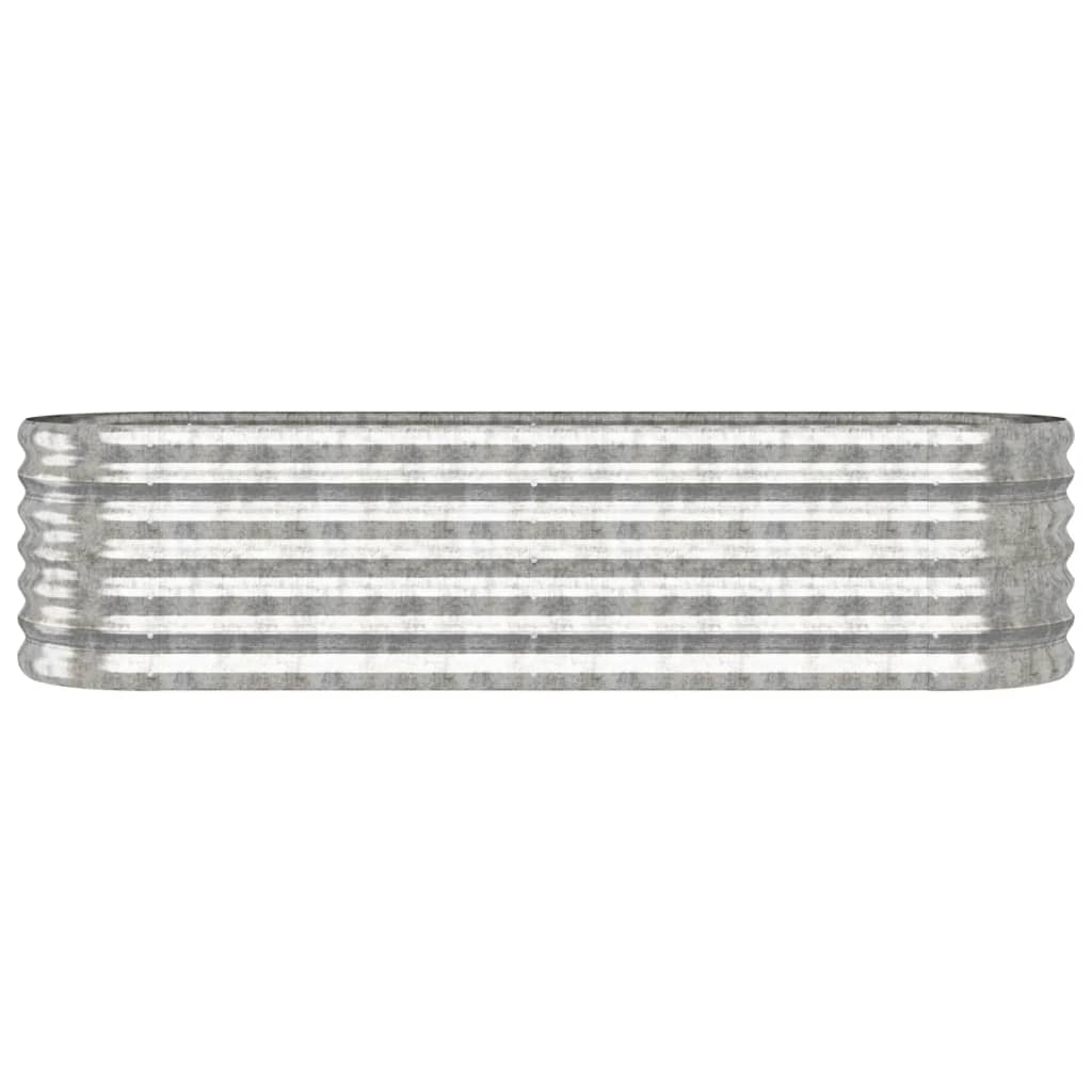 Høybed galvanisert stål 152x40x36 cm sølv