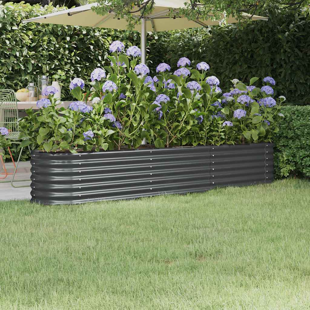 Høybed galvanisert stål 224x40x36 cm antrasitt