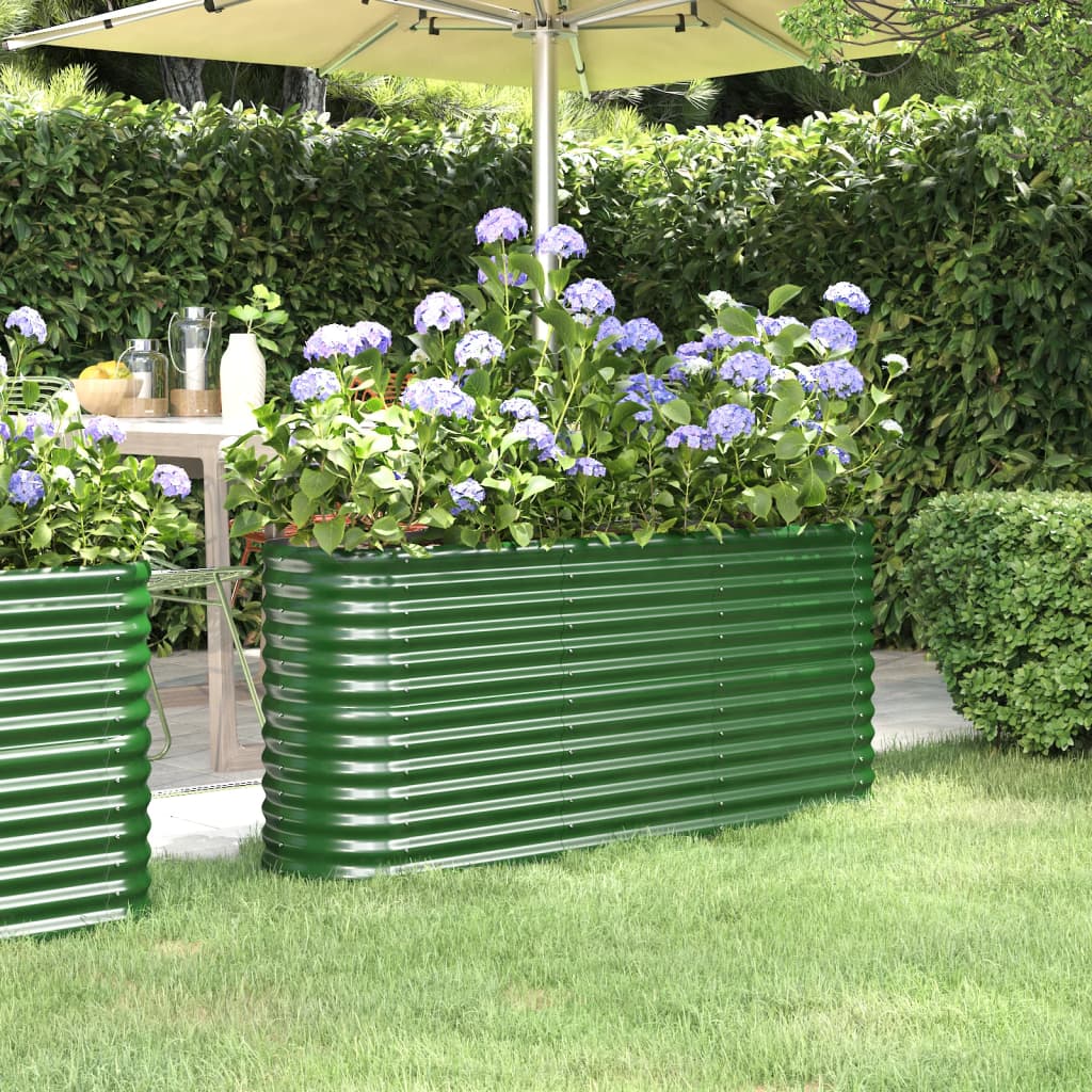 Plantekasse galvanisert stål 152x40x68 cm grønn