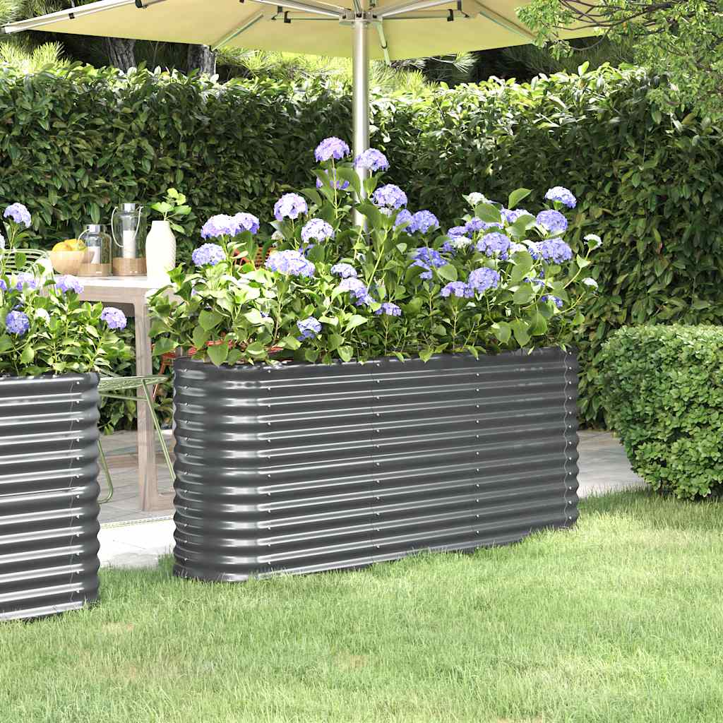 Høybed galvanisert stål 152x40x68 cm antrasitt