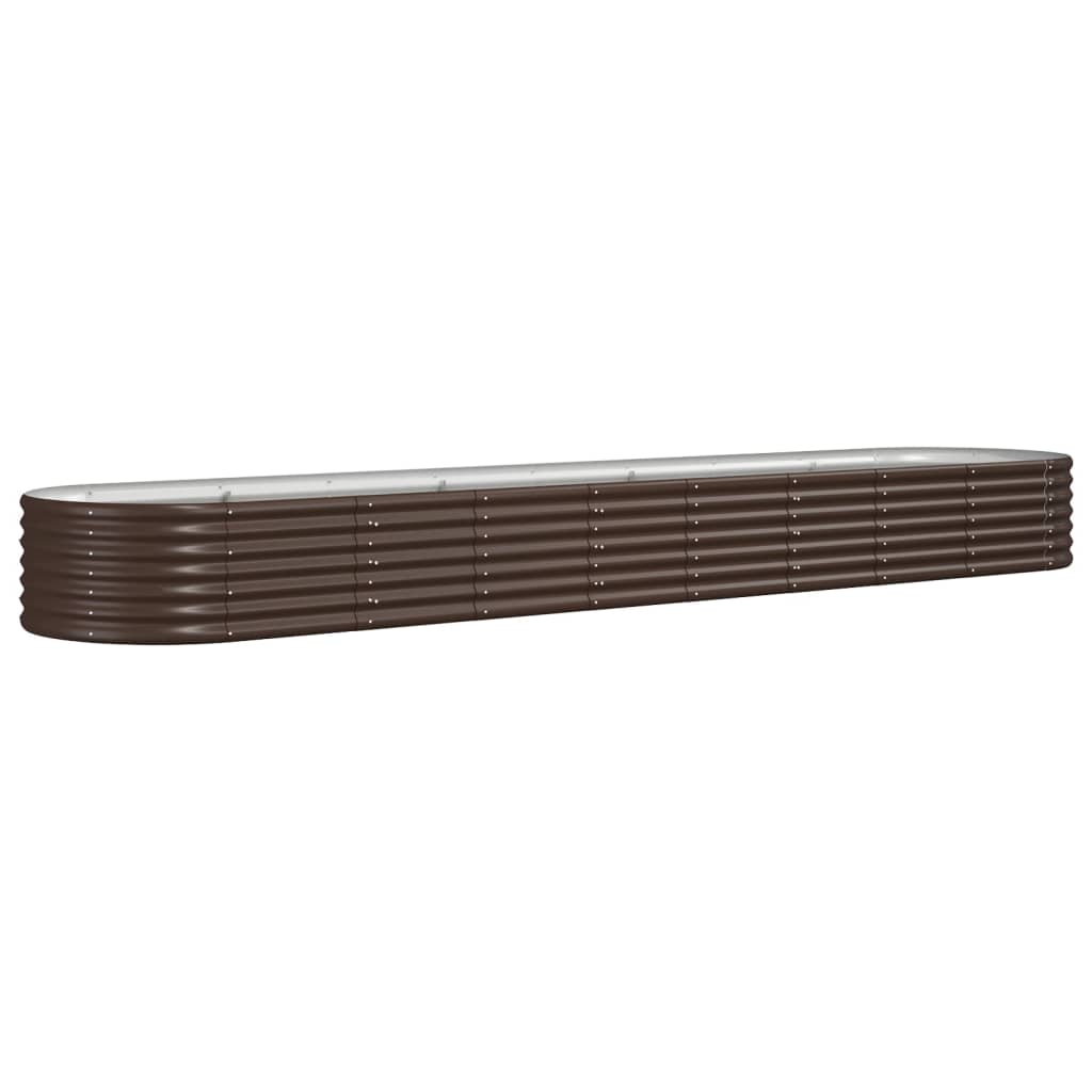 Høybed galvanisert stål 368x80x36 cm brun