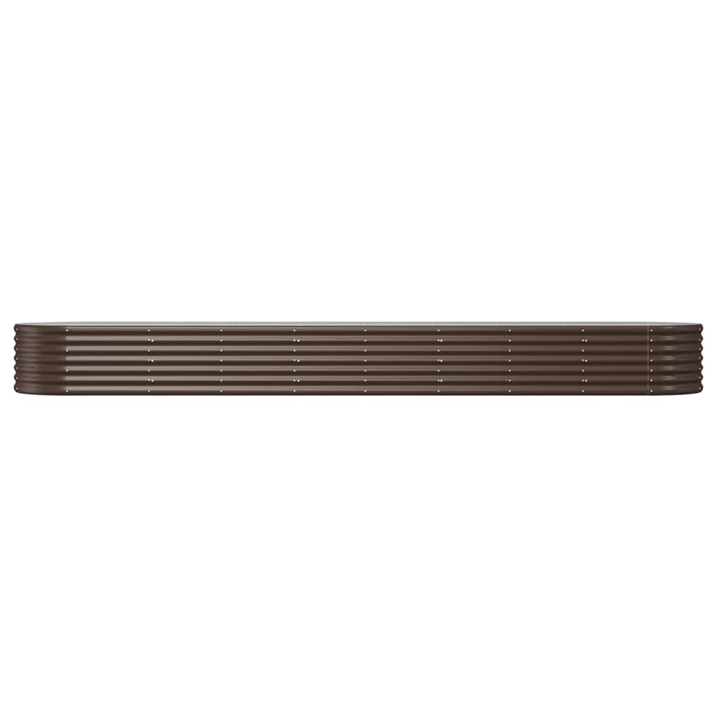 Høybed galvanisert stål 368x80x36 cm brun