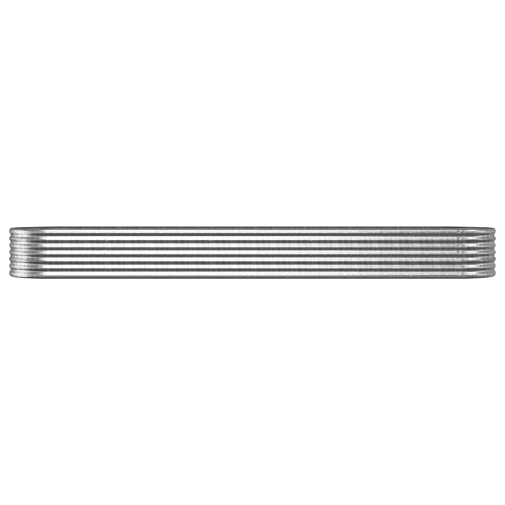 Høybed galvanisert stål 368x80x36 cm sølv