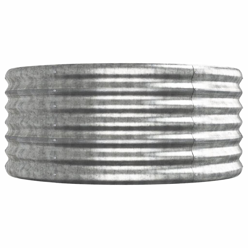 Høybed galvanisert stål 368x80x36 cm sølv