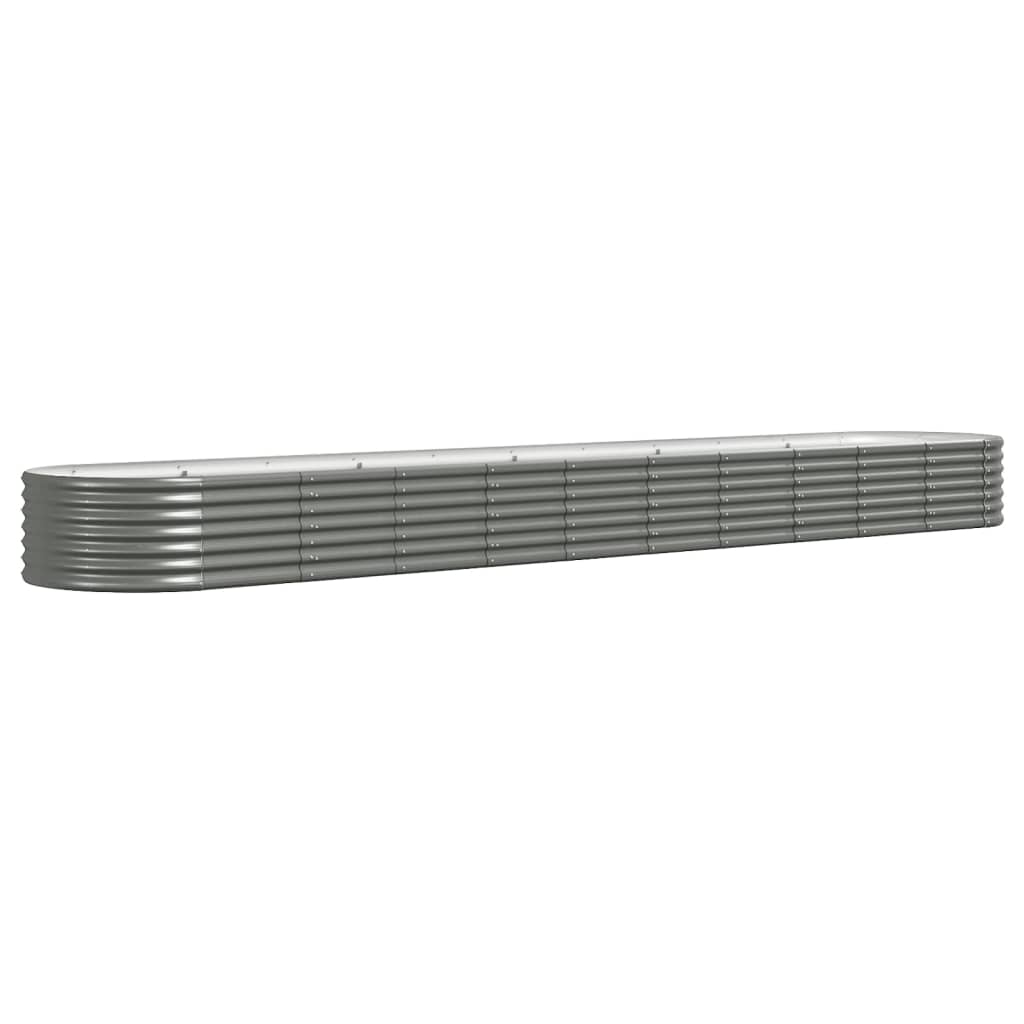 Høybed galvanisert stål 440x80x36 cm grå