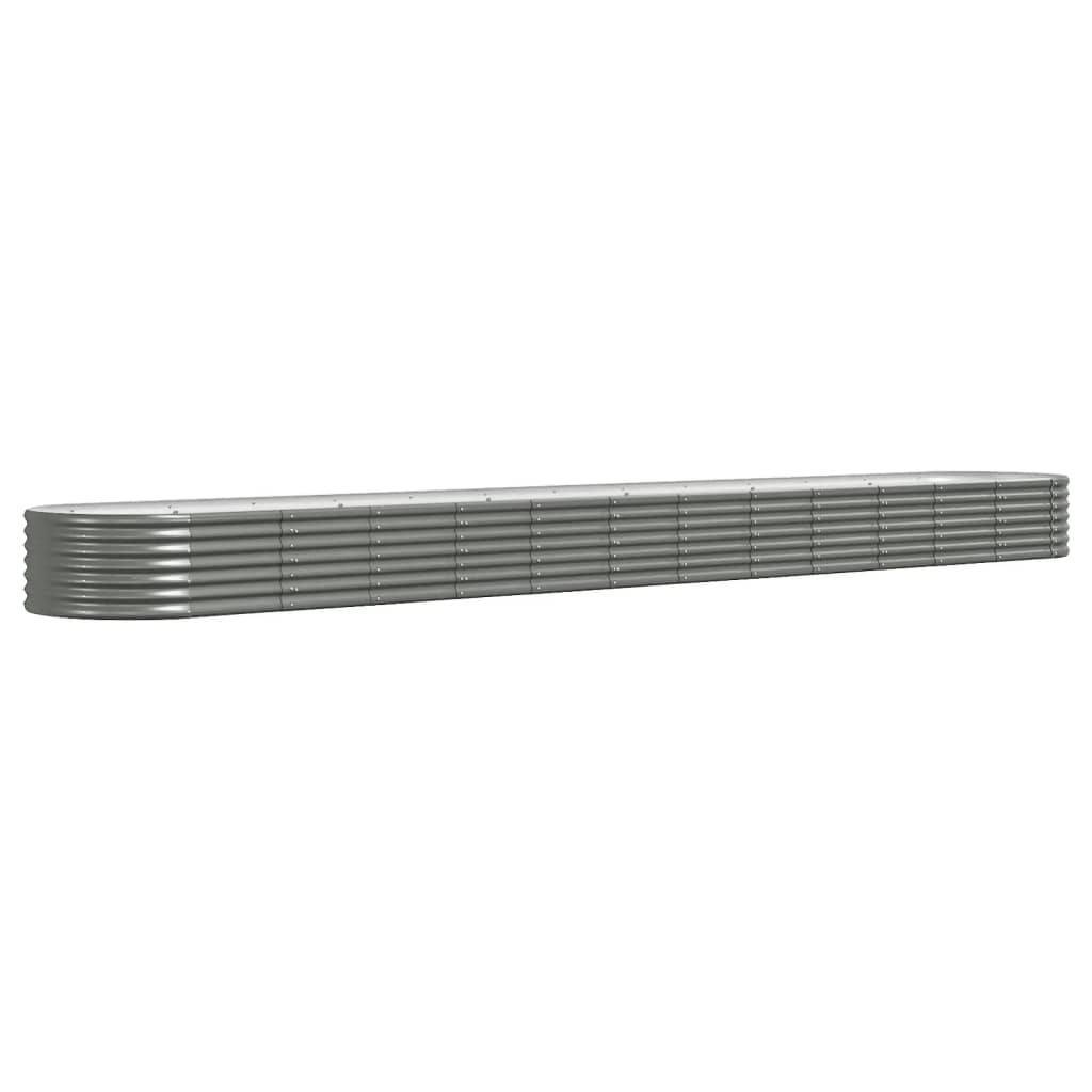 Høybed galvanisert stål 512x80x36 cm grå