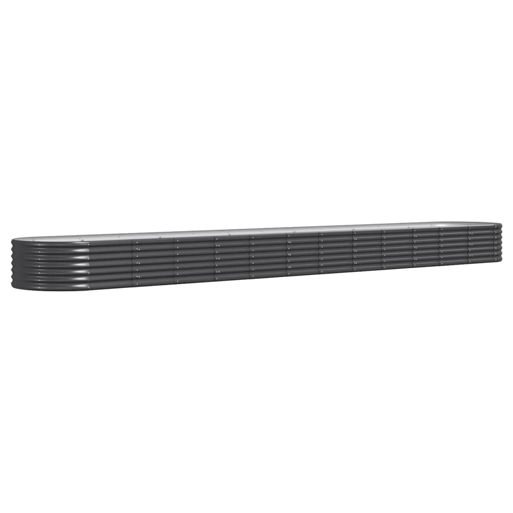 Høybed galvanisert stål 512x80x36 cm antrasitt