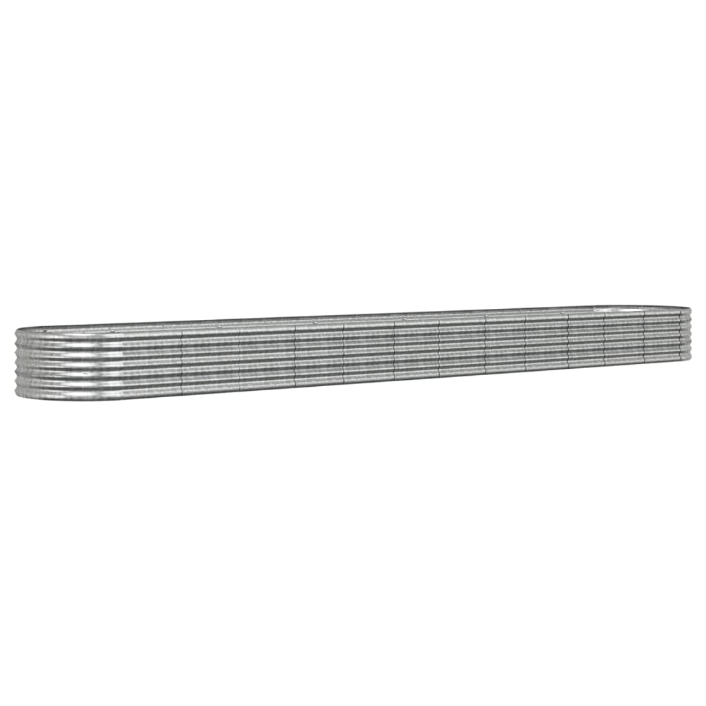 Høybed galvanisert stål 512x80x36 cm sølv