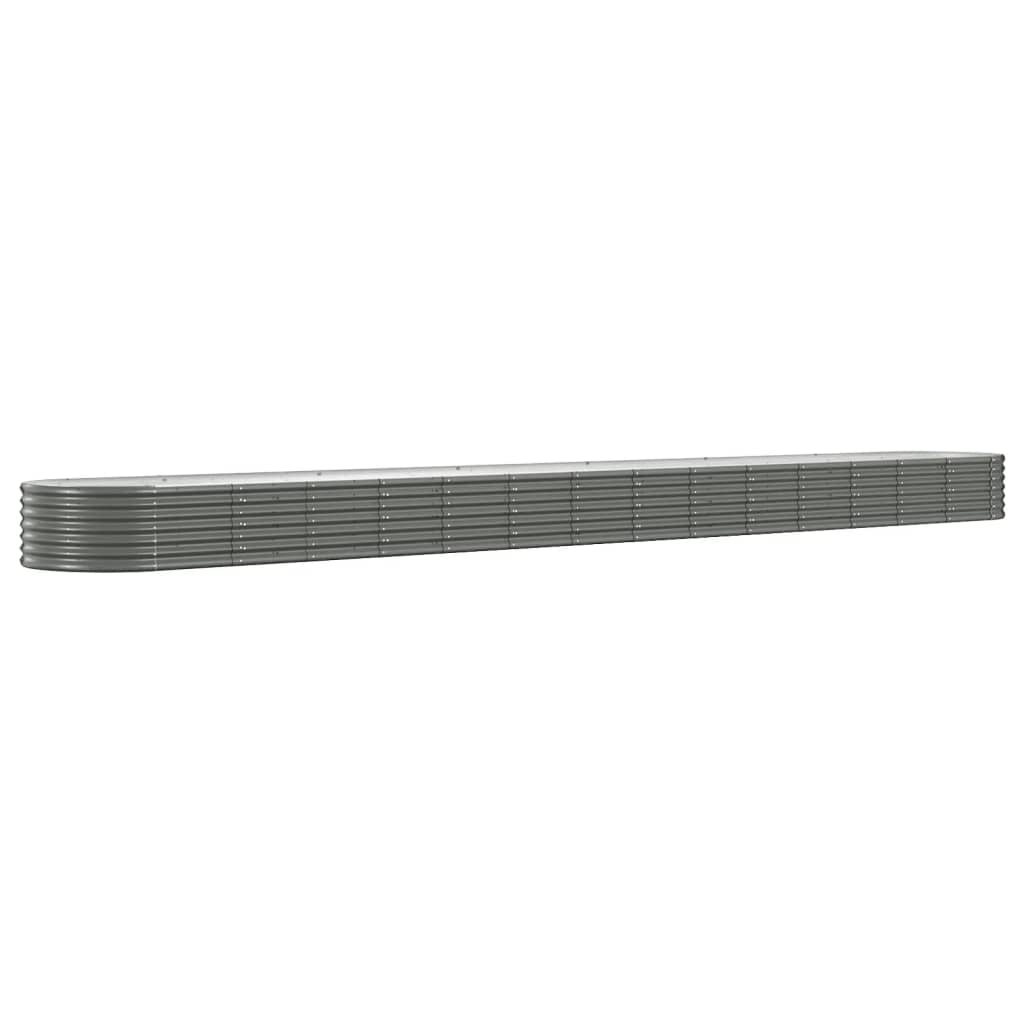 Høybed galvanisert stål 620x80x36 cm grå