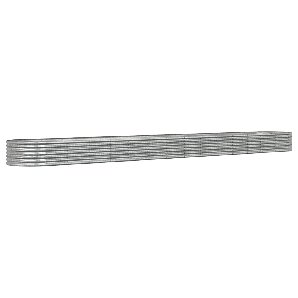 Høybed galvanisert stål 620x80x36 cm sølv vidaXL