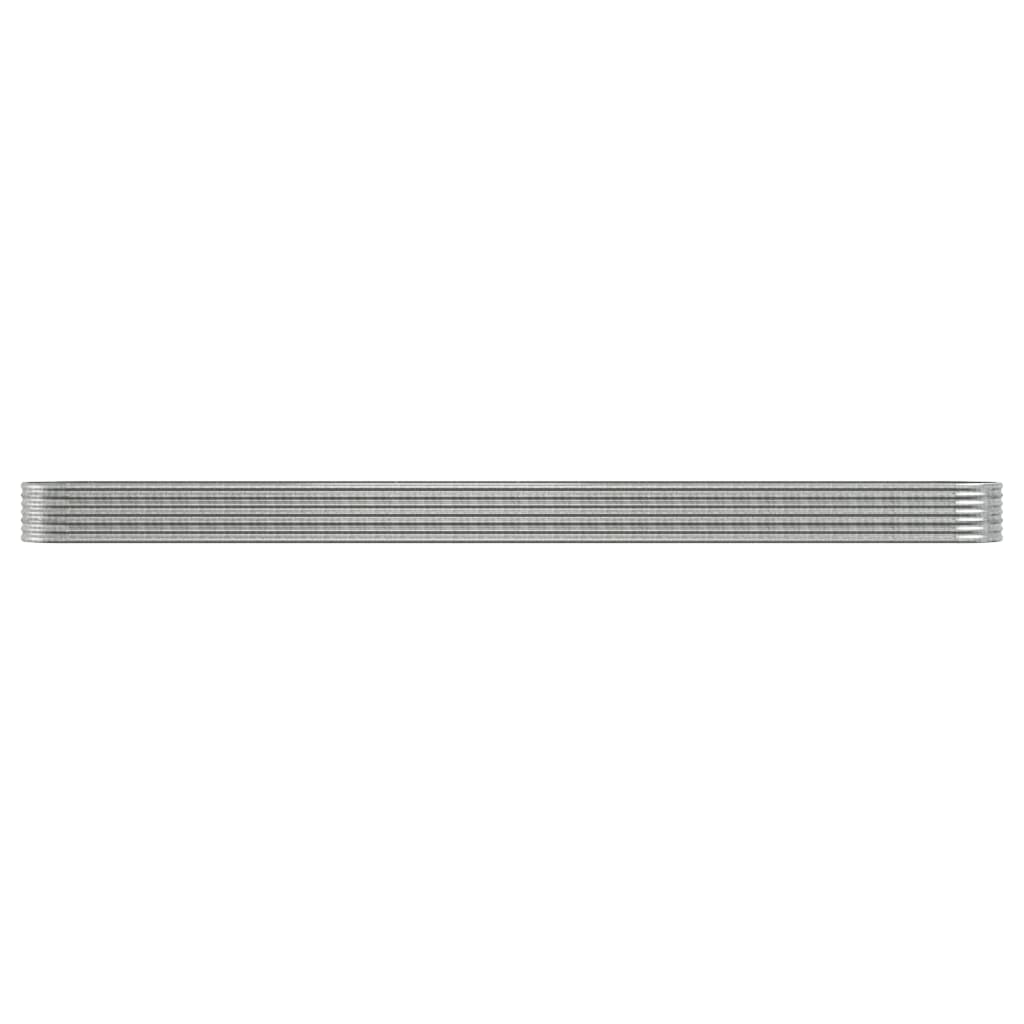 Høybed galvanisert stål 620x80x36 cm sølv vidaXL