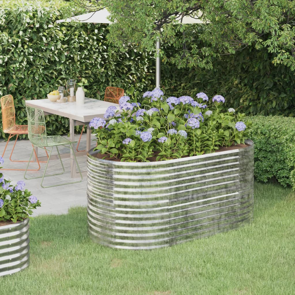 Høybed galvanisert stål 152x80x68 cm sølv