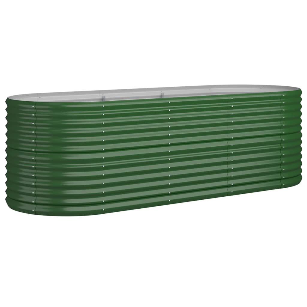 Høybed galvanisert stål 224x80x68 cm grønn