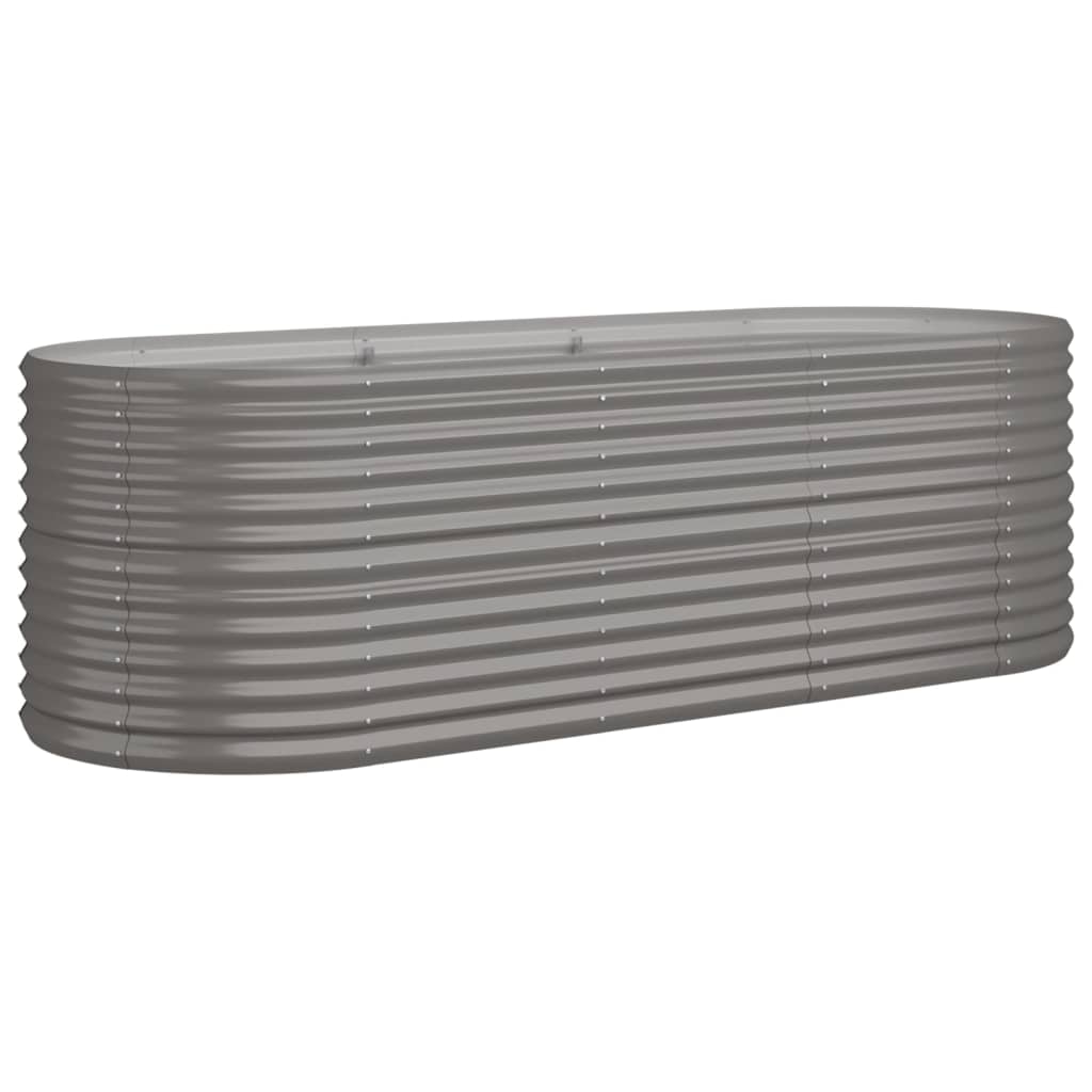 Høybed galvanisert stål 224x80x68 cm grå