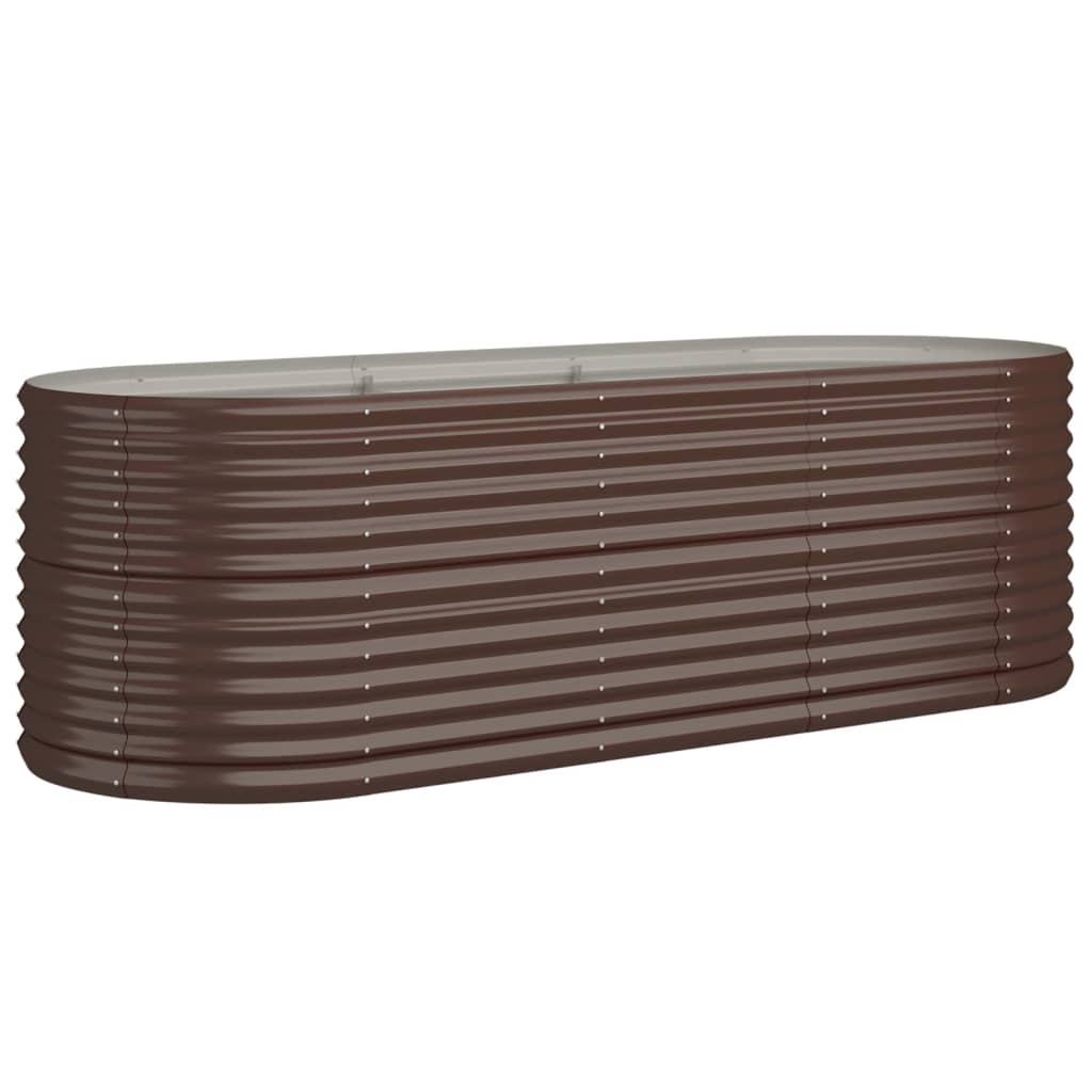Høybed galvanisert stål 224x80x68 cm brun