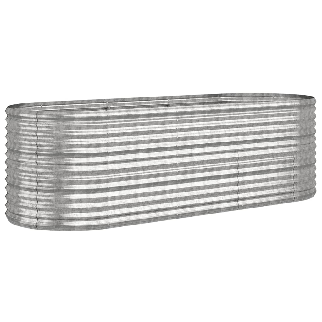 Høybed galvanisert stål 224x80x68 cm sølv