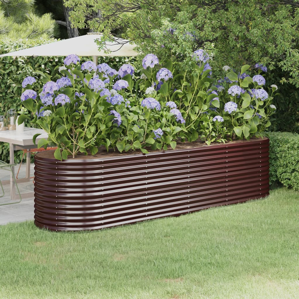 Høybed galvanisert stål 296x80x68 cm brun